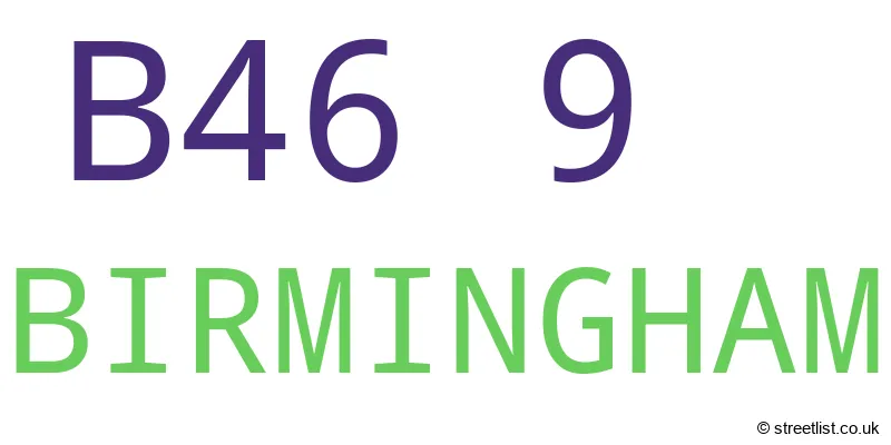 A word cloud for the B46 9 postcode
